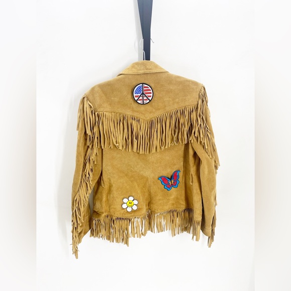 Bermans Vintage Suede Fringe Coat 70s Sz 14 - Picture 4 of 4